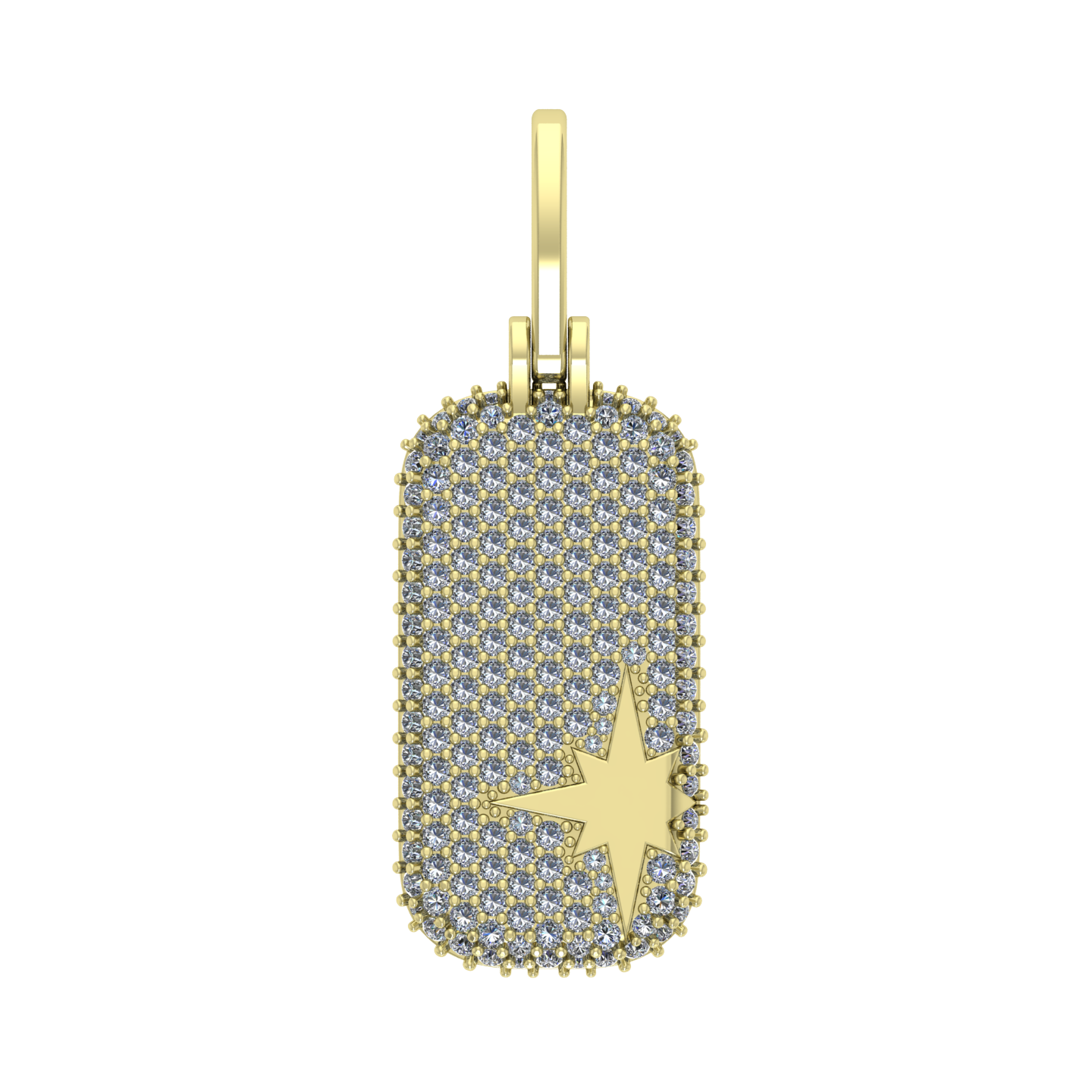 HIP-HOP DIAMONDS DOG TAG PENDANT